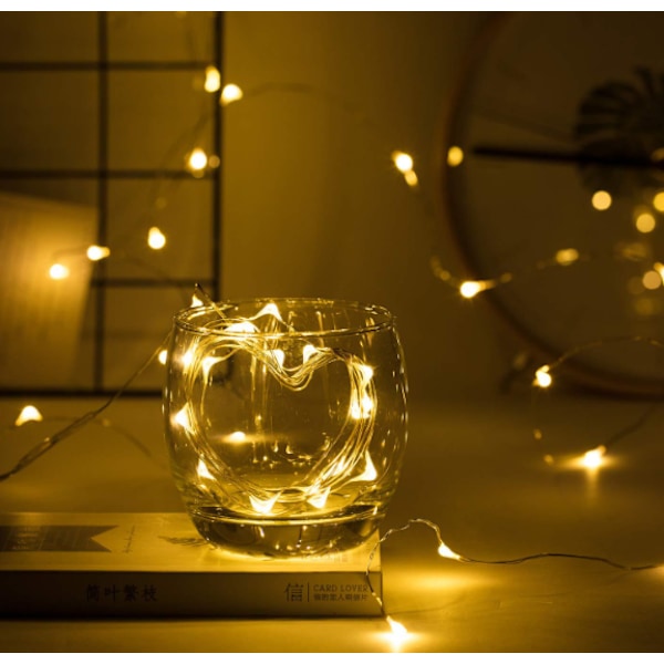 Mini LED-valokranssi, 5 metrin 50 valon paristokotelo kolmella fl