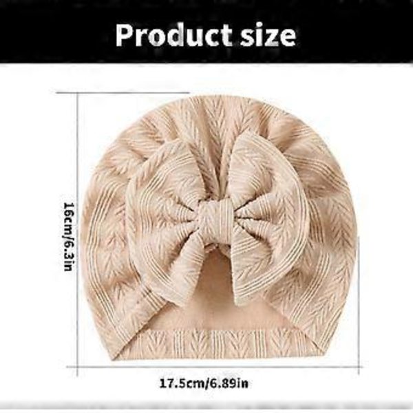 Stickade mössor för spädbarn med rosett, bekväm stretchig babymössa, unisex, stilfull för pojkar och flickor, ålder 0-24 månader, disblå haze blue