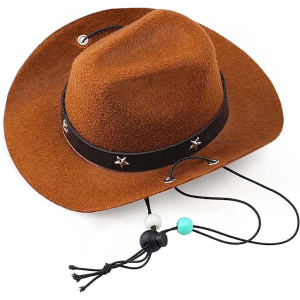 Brown Pet Cowboy Hat - Cowboy Costume for Dog or Cat - Party Deco