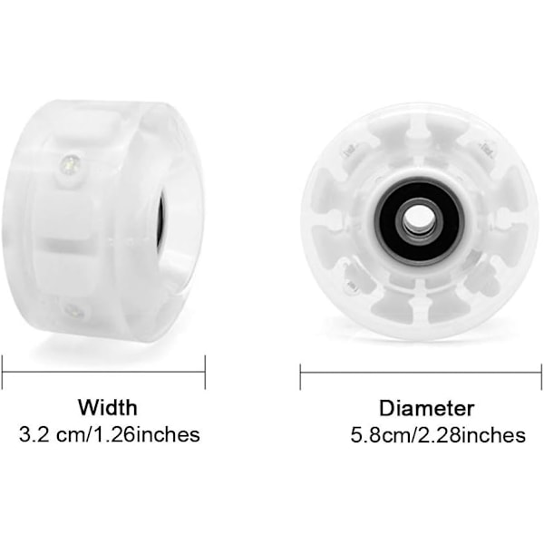 Skateboardhjul, 4 stk./sæt lys skateboardhjul Quad Roller S