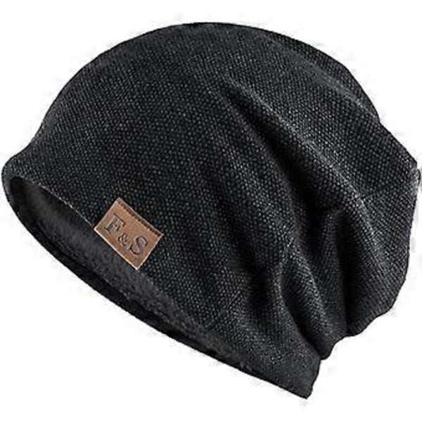 Unisex Mjuk Bomullsmössa Varma Softshell-mössor Vinterhattar Mode Bekväma Mjuka Mössor Svart