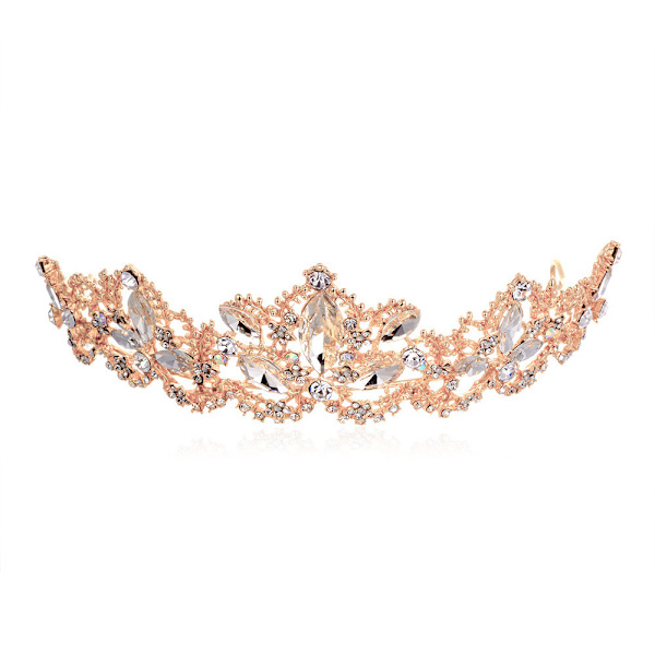 Prinsesse Krystall Dronning Krone (Gull), Rhinestone Prinsesse Hår Eller