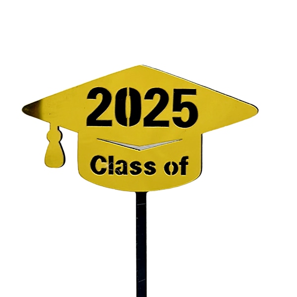 10 stk. 2025 dimissionskagepynt, doktorhat kagepynt, akryl kagemærke, egnet til dimissionsfest, guldfarve, C