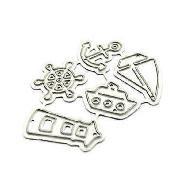 Seglande Fyr Metall Skärande Dies Stencil Scrapbooking DIY Album Stämpel Papper Silver