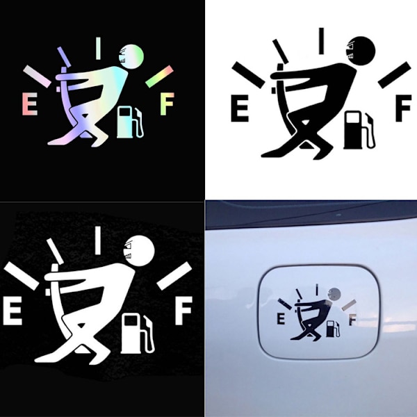 (Svart) Bränslepåfyllningsdekaler för män i roliga bildekaler