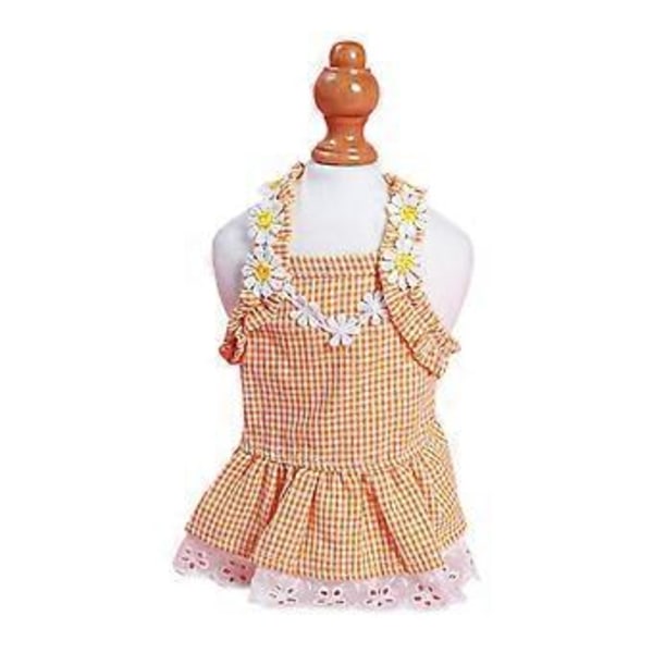 Underbar Valp Blommig Klänning Kjortel Bröllopsklänning Spets Outfit Prinsesskjol Vår Sommar Kostymer Husdjurskläder Gul M Yellow M