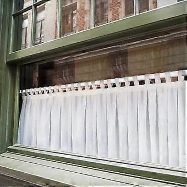 2 Stycken Justerbar Spännstång Fjäder Utdragbar Gardinstång med 4 Stycken Självhäftande Krokar för Garderob Hylla Litet Fönster, Vit, Längd 1