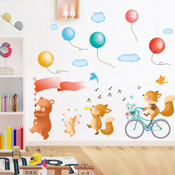1 kpl Animal Balloons -seinätarrat lastenhuoneen baby