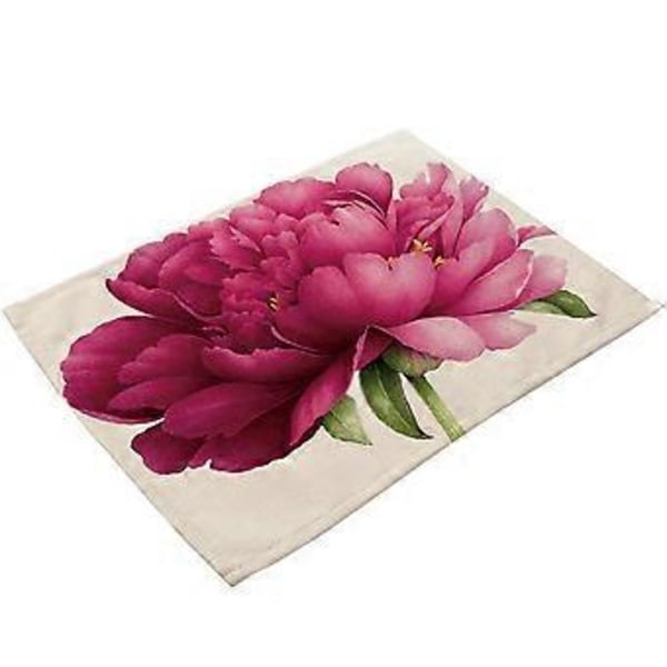 Rose Blomsterprint Vaskbar Husholdningsservice Dækkeserviet Varmeisolering Spisemåtte (#5)