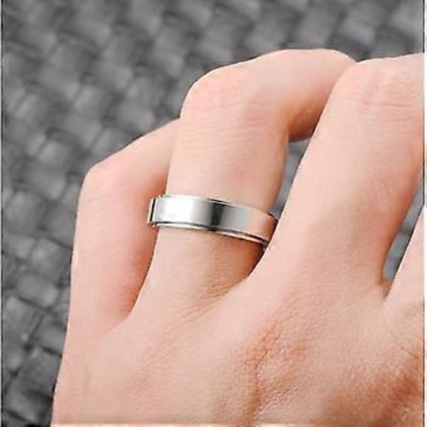 Par Ring Rustfrit Stål Roterbar Ring Silver 7