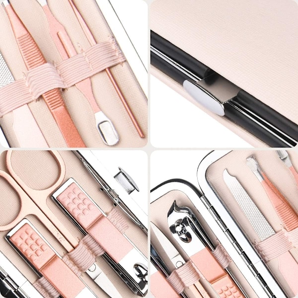 Manikyr Pedikyr Kit, 7 st Professionell Nagelklippare Set Rostfritt Stål Nagelbandsskärare