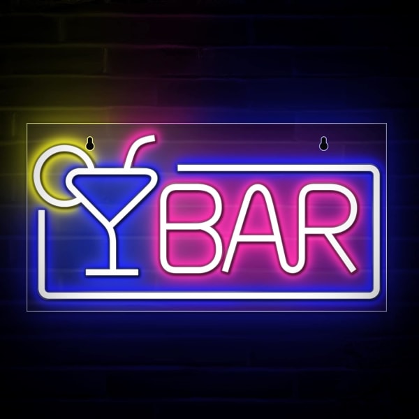 Bar logo neon - premium akryl Cocktailglas og bar logo LED -