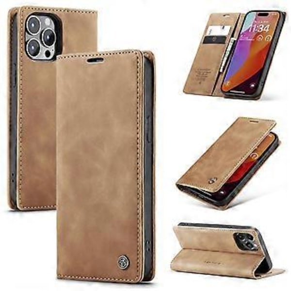 CASEME 013 Serie Til iPhone 16 Pro Max Etui Kortholder Stativ Læder Telefon Cover Style C