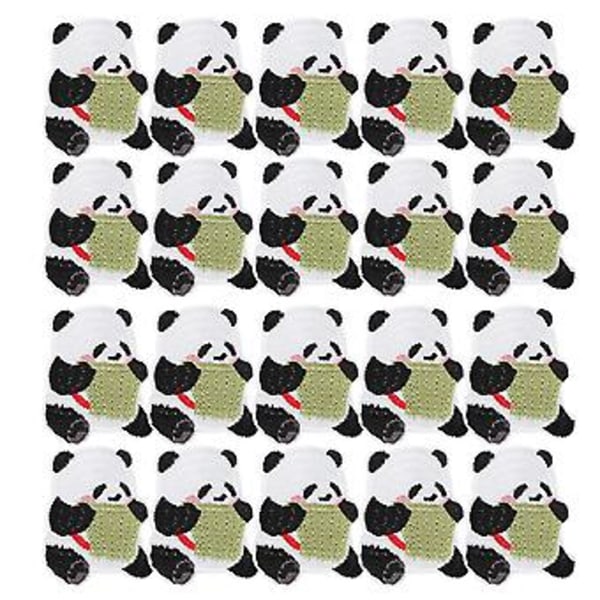 20 st Panda Applikationer Broderade Tygmärken Färg Handgjorda DIY Strykmärken