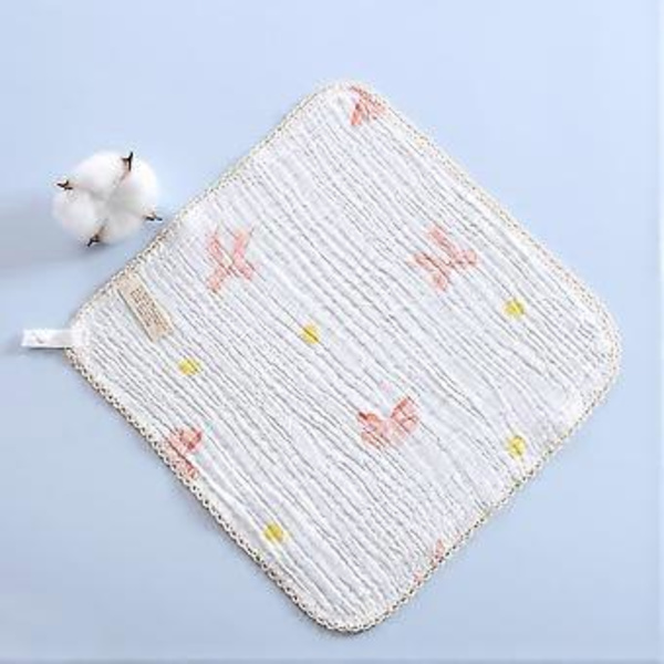 Nyfödda Haklapp Absorberande Babyhaklappar Bomull Justerbar Tryckknapp Rapduk för Bebisar Tandsprickning Tryckt Rapduk rose bunny