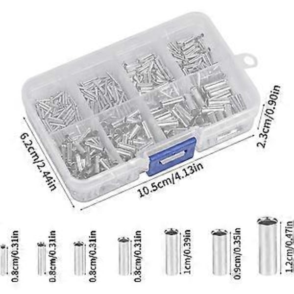600 stk. Uisolerte kabelhylser 0,5/0,75/1,0/1,5/2,5/4,0/6,0 mm² Kabelkoblinger Endeterminaler Krympekontakter i Plastboks