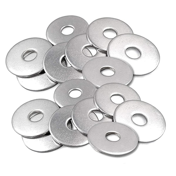 100 stk. M6 rustfrie stålskiver Metal flade skiver 18mm store D