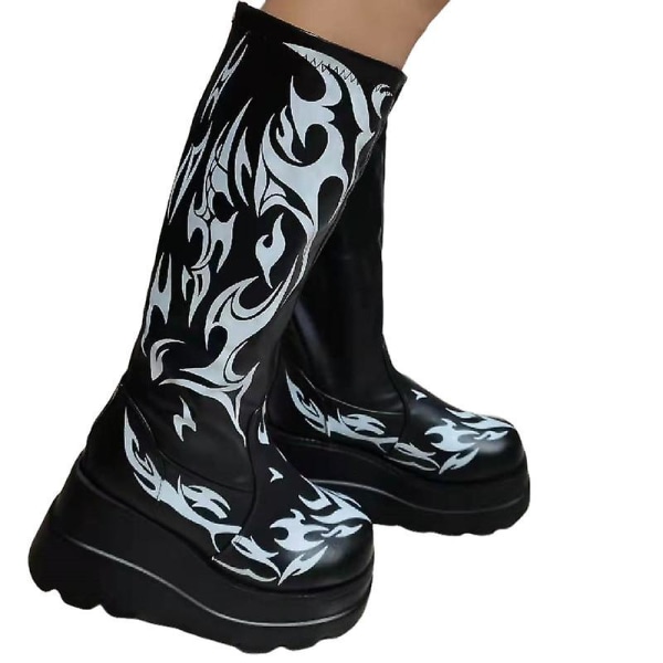 Tryckta Fire Shadow Boots Platform Boots Wedge Shoes.41.