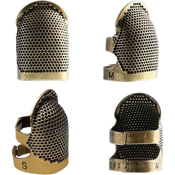 4 stk. Fingerbøl, Metal Kobber Syning Fingerbøl Fingerbeskytter Justerbar