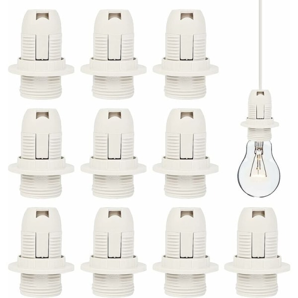 E14-lampesokkel, 10 stk. E14-plastpæreholder 250