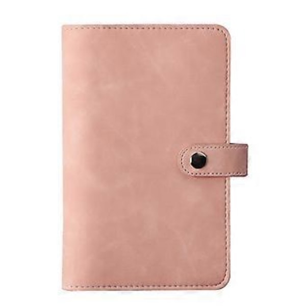 PIAO Pärm, med kontantkuvert för budget, PU-läderplånbokspärm, 6-rings kontantpärm, med 12 transparenta kuvert med dragkedja, A6, Rosa