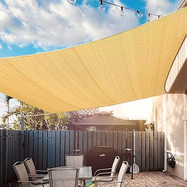 Rektangulær skygge sejl 2 x 3 m, 95% anti-UV beskyttelse, åndbar