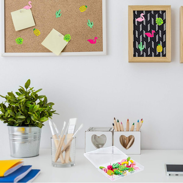 30 stk Træ Push Pins Flamingo Push Pins Ananas Kaktus Palme
