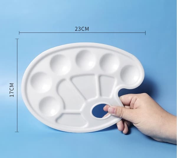 Hvid - 1 stk. Oval Plastik Malerbakke