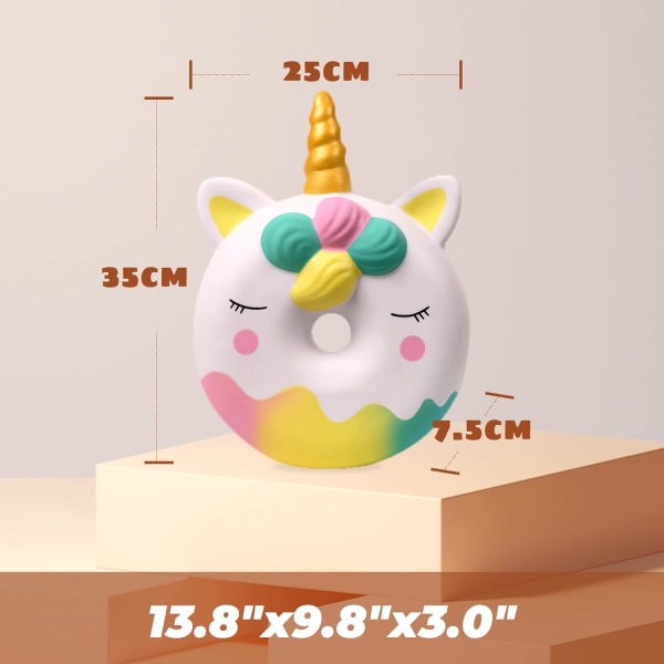 13 tuuman pehmolelu, jättimäinen yksisarvinen, donitsi, kawaii, pehmeä, hitaasti nouseva S