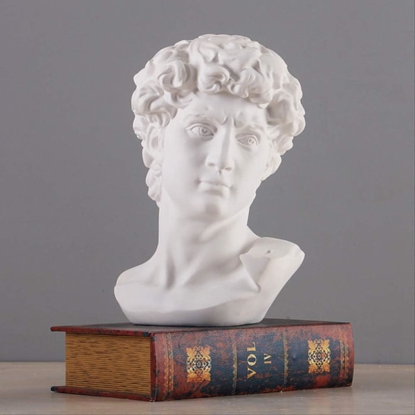 Grekisk mytologi David huvud byst staty mini Europa Michelangelo H
