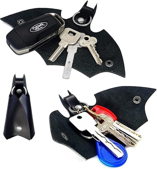 Miesten avaimenperä, 2 Batman-tekonahka-avaimenperää, unisex-avaimenperä
