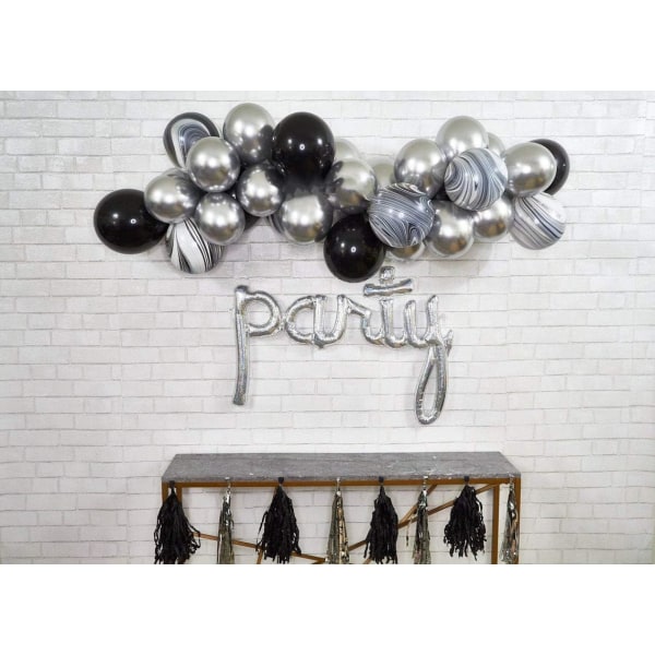 Sølv Metallic Chrome Latex Ballonger, 100 Pakke 12 Tommers Runde Hel