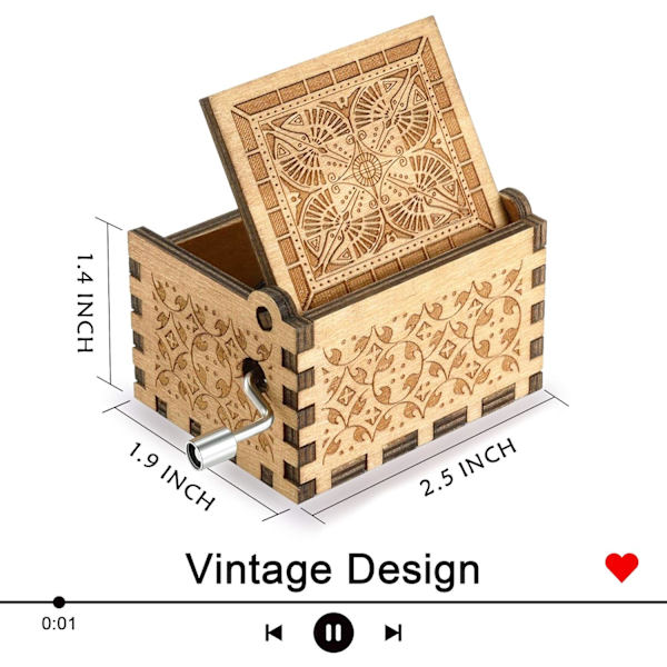 Du er min solskin Musikboks, Håndsvinget Træ Vintage Laser En
