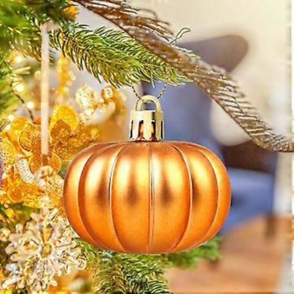 Halloween-kummitusjuhlan kurpitsariipus joulupallokoriste palloriipus painettu mattavärinen pallo 12 kpl Orange