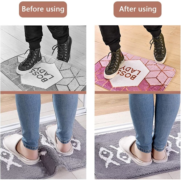 16 anti-slip genanvendelige tæppeclips og vaskbare tæppemåtter med stærk vedhæftning, velegnet til kontorer, køkkener og badeværelser (sort)