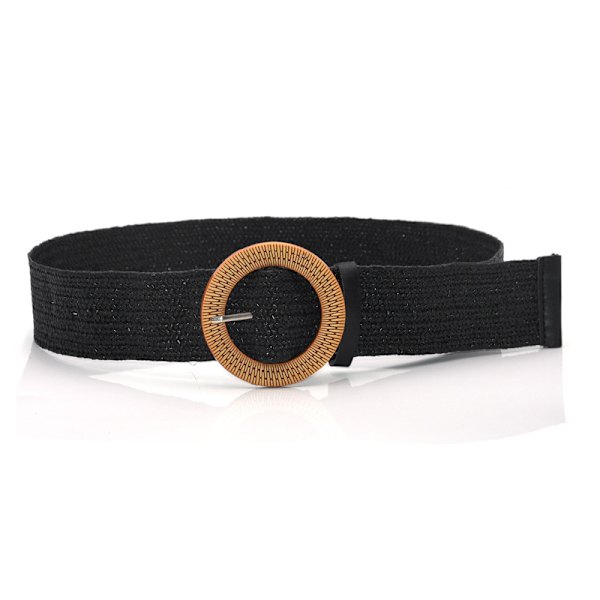 2 Stycken Dam Halmvävd Elastisk Stretch Midjebälte Smal Klänning