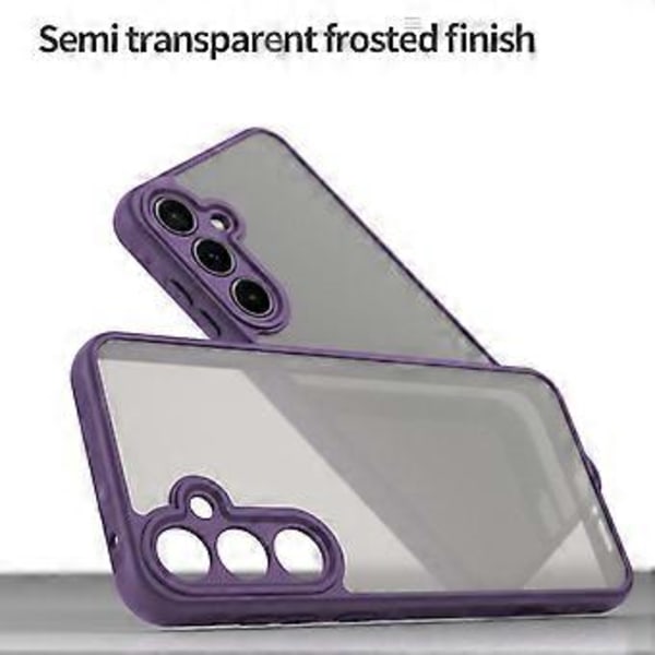 För Samsung Galaxy A55 5G Mobilskal Fallskydd Luftkuddar Frostat Genomskinligt PC+TPU Baksida Purple