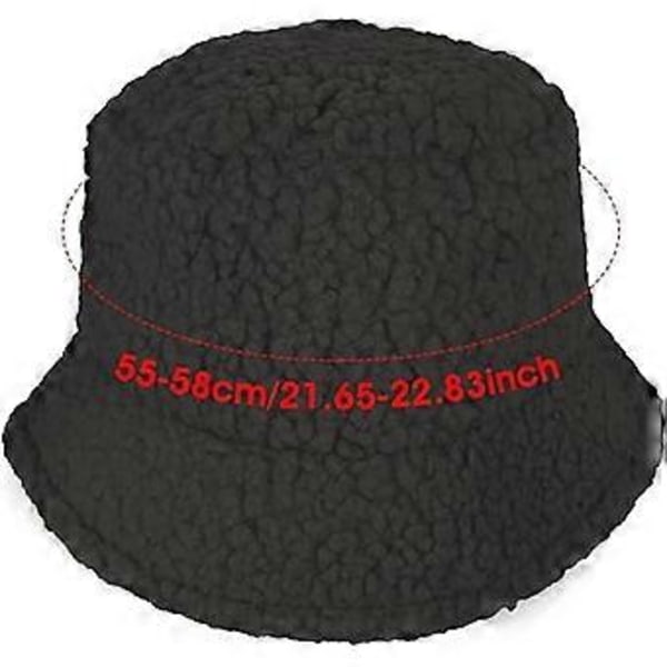 Vinter Fluffig Bucket Hat Fluffiga Varma Luddiga Päls Bucket Hats Vinter Varmare Fiskarmössa Lammull Fiskemössor för Kvinnor (Svart)