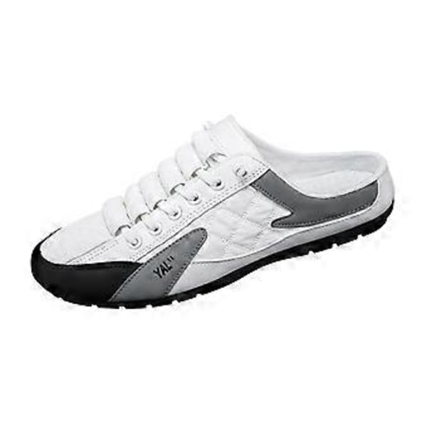 Herr Slip-on Mule Sneakers Herr Clipper Halkfria Tofflor Låg Topp Casual Sportskor Loafers Rygglösa Sneakers för Byxor Vår Sommar Arbete(42) 42