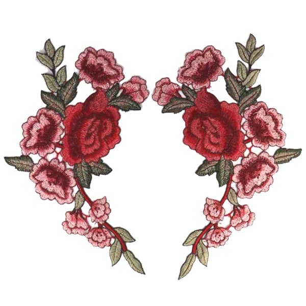 8 stykker broderede blomsterlapper sy på lapper rose patch po