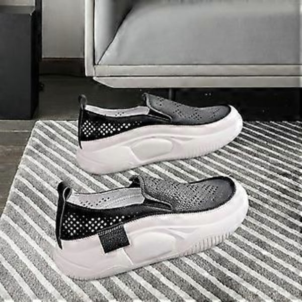 Uformelle damesko Sportssko Fottøy Komfortable motesko Fritidssko for streetwear, gåturer, jogging, shopping (35Black) Black 35