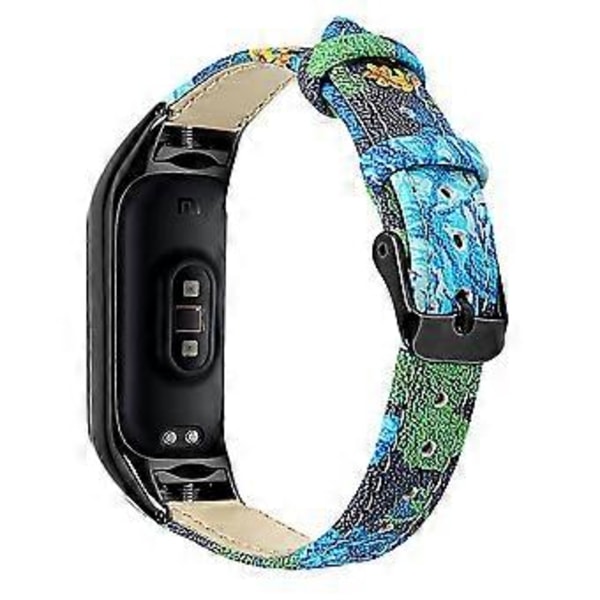 Til Xiaomi Smart Band 8 Ægte Læderrem med Sort Urkasse Style O