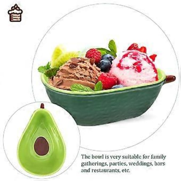 Keramisk Avokadoformet Skål Frukt Salater Dessert Appetittvekkere Serveringsskål