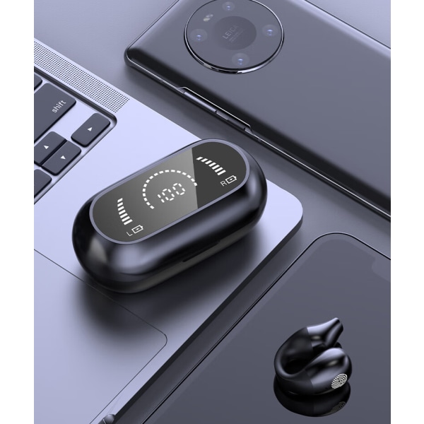 1 stk. Sports Bluetooth trådløse hovedtelefoner sort, Bluetooth 5