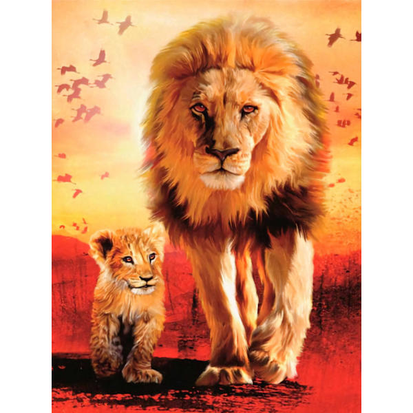 30x40cm 5D DIY Diamond Painting Full, Lion#A Series, DIY Diamond Rh