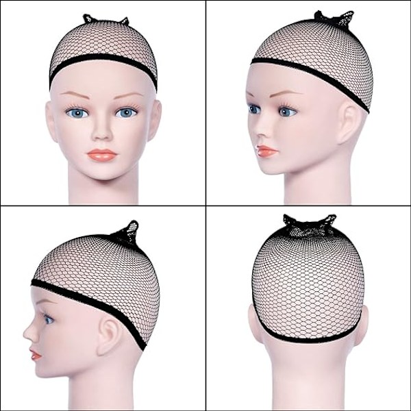 4 st (svart) peruknät, unisex peruknät för män