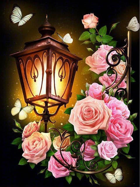30x40cm 5D DIY Diamantmaling Fuld, Lampe Serie#A, DIY Diamant