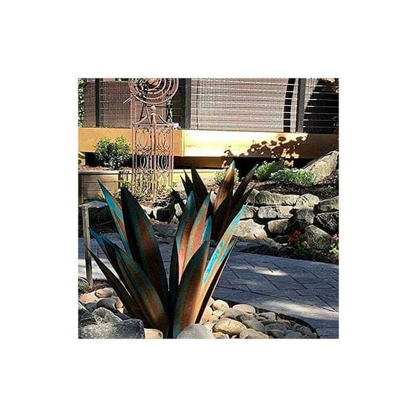 Metallisk Hagepynt Agaveplante Hagepynt Rustikk Metall Skulptur