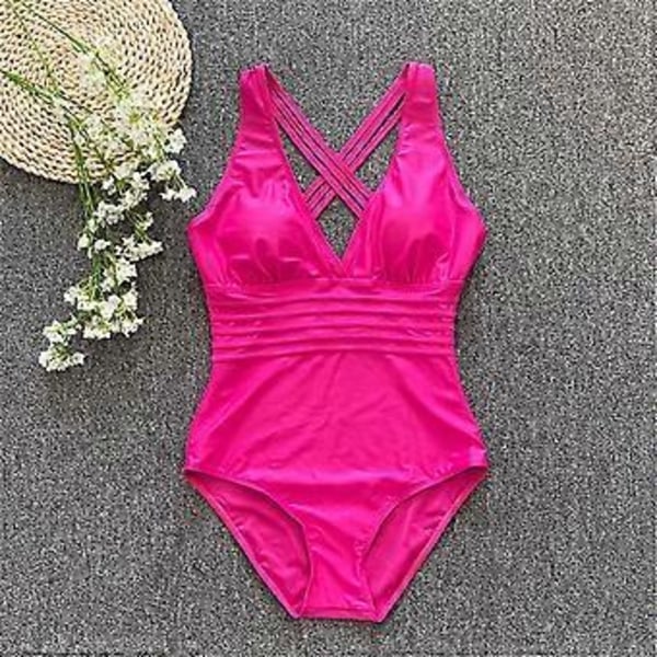 Dame Badetøj i ét stykke Ensfarvet Bikinis Blød Taske Udhulet Badetøj Højtaljede Bikinis Badedragt Badedragter Bule XL Bule XL