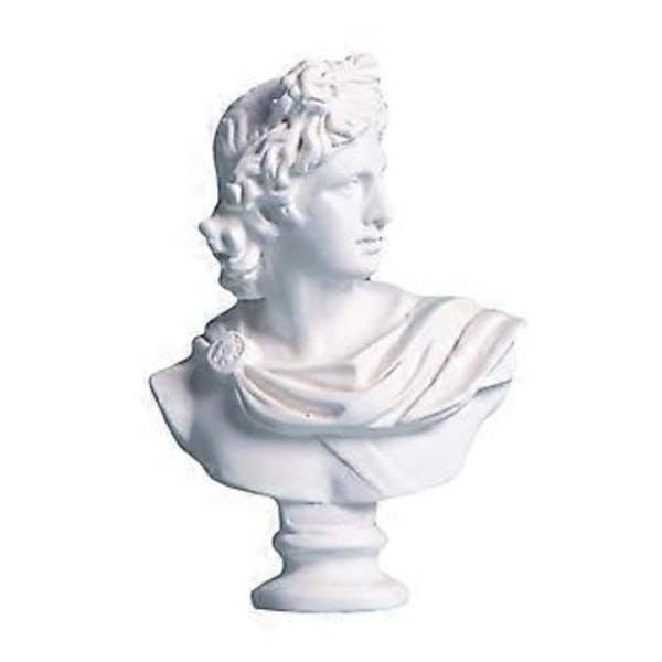 2.4 Tommer Klassisk Resin Gresk Hode Byste Statue Skulptur Figur Hjem Dekor Statue (Apollo) Apollo